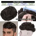 Men Toupee Hairpiece Tape In Human Hair Thin Skin V-loop Replacement System Gray