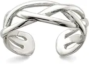 [JewelryWeb] 925 Sterling Silver Solid Polished Woven toe ring-toe ring for Women