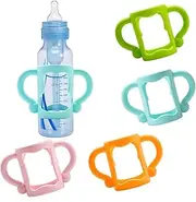 Morofme Baby Bottle Handles for Dr. Brown Narrow Baby Bottles, Pack of 4, Soft Silicone Bottle Holder with Easy Grip Handles for Self-Feeding Babies to Drink Independently