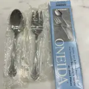 Oneida Mansfield Amadeus 2 pc Serving Set New in Box Tablespoon & Cold Meat Fork