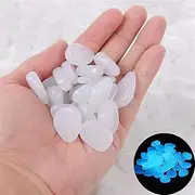 300/600pcs Glow Rocks 20-30mm Glow Pebbles Decoration in The Dark Luminous Stones Decor, Swimming Pool, DIY Decorative Glow Stones Luminous Pebbles Rocks (Color : White, Size : 300pcs)