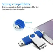 2TB 4GB 2IN1 Memory Stick Rotate USB Flash Drive Data Storage Pen Micro USB PC