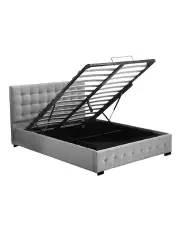 [Levede] Gas Lift Storage Bed Frame in Grey