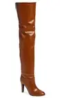 Jeffrey Campbell Overlook Womens Vegan Leather Over the Knee Heel Boots Tan US 8