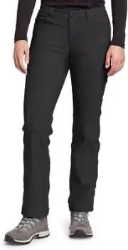 Eddie Bauer Micro Fleece Lined Rainier Pants Womens 16 Black Stretch NEW