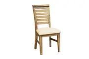 2x Wooden Frame Leatherette Solid Wood Acacia Dining Chairs in Silver Brush Colour