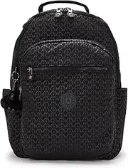 [Kipling] Seoul 15" Laptop Backpack, Unisex, One Size, Casual, Water Resistant, Solid, Zipper Pocket, Love Theme, Padded Mesh Straps, Organized Interior