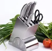 7-Piece Knife Block Set Professional Quality Stainless Steel Santoku Deluxe