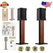 36-Inch Speaker Stands with Shock Absorbing Mats for Floor Protection