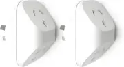 2PCS Double Power Plug Socket, 2 Way Grounded Outlet Extender, 1-To-2 Socket Ext