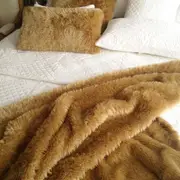 Angads Soft Fur ZoZo Throw Gold 160x160cm