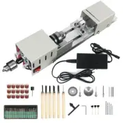 Mini Wood Lathe Machine Woodworking Pearl Lathe Grinding Polishing Tool 12-24VDC