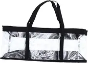 ANDRESLAD Transparent CD Storage Bag Large Capacity Book Bag Stylish and Zippered Organizer for and Books for Home Car Use Black