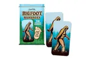 Archie McPhee 7.6cm Bigfoot Bandages Latex-Free Self-Adhesive Strips w Tin