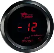 E Support 52mm Black Car Motor Digital Red LED Light PSI Turbo Boost Gauge Meter