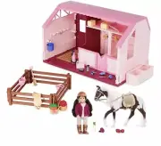 Lori’s Dolls Toy Horse Stable With Lights & Water
