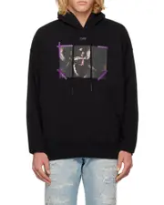 graphic-print drawstring hoodie XL Black