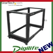 StarTech 12U Adjustable Depth 4 Post Server Open Frame Flact Rack 4POSTRACK12U