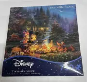 NEW ~ Disney Thomas Kinkade Puzzle 750 Piece - Mickey and Minnie Mouse Campfire