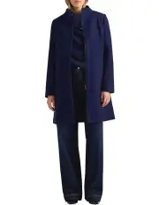 [David Lawrence] Madison Felted Wool Coat in Neptune Blue