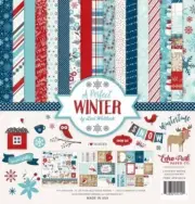 ECHO PARK "A PERFECT WINTER" 12X12 PAPER SNOWMEN SNOWFLAKES