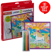 Faber Castell Colour By Number, Unicorn (watercolour pencils)