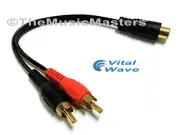 Premium RCA Audio "Y" Cable Adapter HQ Splitter 1 Female to 2 Male Plugs VWLTW