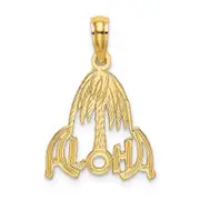 14K Yellow Gold Aloha Palm Tree Charm