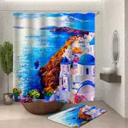Painted Moroccan Coast Shower Curtain