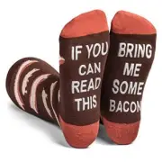 If You Can Read This, Bring Me Some - Funny Food Socks Novelty Christmas Bacon