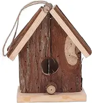 Retro Style Fir Wood Birdhouse,Wooden Hanging Nest Box,Hanging Retro Style Fir Birdhouse for Any Size Outdoor Garden Porch Home Office Courtyard and Residential Decoration