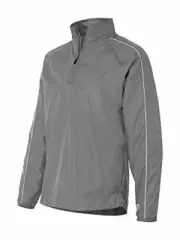 Mens Rawlings Quarter-Zip Micro Poly Pullover, #9708, Steel Grey XL