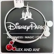 New Disney Parks Alex and Ani Mickey Icon January Birthstone Silver Bracelet