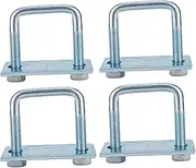 KiBcsLic 4 U Bolt Clamps for Leaf Spring, Suitable for Marine and Trailer Use, 7.94x10.5 cm