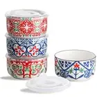 Ceramic Bowl with Lid: Microwave Safe Soup Containers Set of 4 for Meal Prep,...