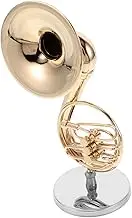 ERINGOGO Brass Mini French Horn Standard Trumpet Training Aid Mini Musical Instrument for Music Decor