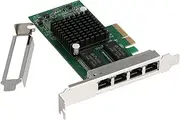Quad-Port Gigabit NIC with Intel I350 Chip, 1Gb Network Card Compare to Intel I350-T4 NIC, 4-Port RJ45 Ports, PCI Express 2.1 X4, Ethernet Card with Low Profile for Windows/Windows Server/Linux