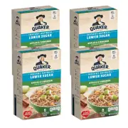 4 PACK Quaker Instant Oatmeal Apple Cinnamon, Lower Sugar, 8 Count
