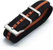 [ALMVIS] 20mm 22mm Watch Strap Fit for NATO Elastic Nylon(Black Orange,22mm)