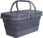 Picnic Basket with Table Plate Multifunctional Leak-Proof and Foldable, Large...