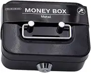 Yianyal Metal Cash Box With Key Lock, Portable Money Tin With 2 Keys, Metal Cash Box Safe Lock Box Money Bank Lockable Metal Petty Coin Notes Money Key Lock Safe Safety Storage Tin