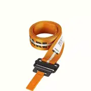 HERON PRESTON CLASSIC BUCKLE TAPE BELT ORANGE BLACK