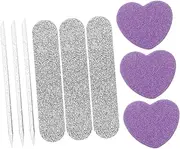 PAMINGONO Complete Nail Set for Women 10 Piece Manicure Kit Silver Polish Press on Nails Toenail Tool Set Mini Pack