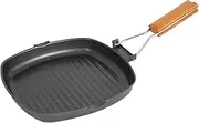 Camping Frying Pan Ultralight Iron Steak Pot with Foldable Handle Cooking Tableware Multicolor440 Large