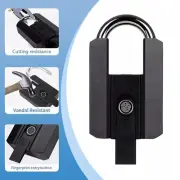 Smart Waterproof Bluetooth Fingerprint Padlock Locker Lock W/ 2 Keys Black
