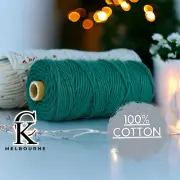 5MM 3ply macrame cord 100m JADE 3Strand Twist Craft Cotton Rope Australia