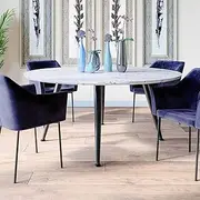 4 Seater Round Dining Table Contemporary Style Marble Kitchen Table