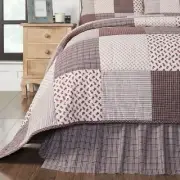 Florette Queen BED SKIRT Cotton Country 16" Drop VHC Brands Chocolate