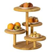 NEW Multi Purpose 4-Tier Round Wooden Cake Stand and Charcuterie Boards