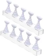 CRILSTYLEO Nail Salon Tool 2 Sets Manicure Nail Art Display Rack Magnetic Base and Holder